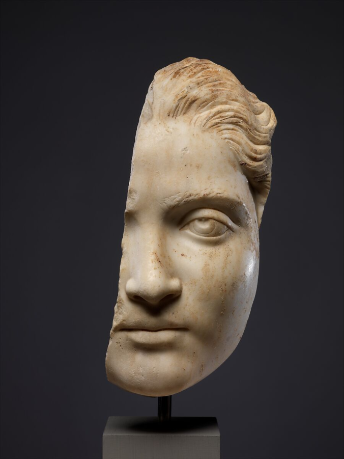 Fragmentary marble head of a girl