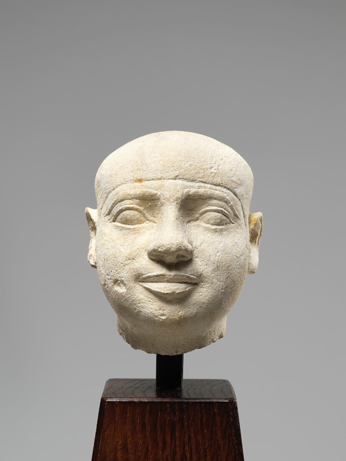 Male Head, Probably from a Serving Statue