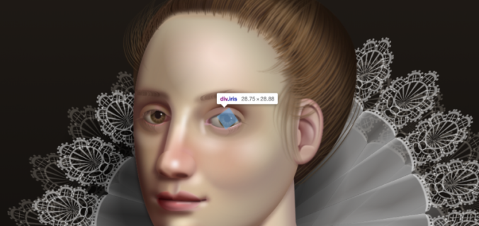 A renaissance-style portrait of a woman made with CSS by the artist Diana Smith