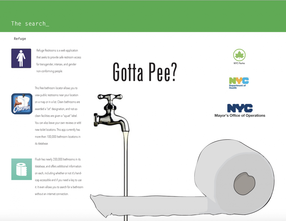 Nyc's just gotta pee - the search
